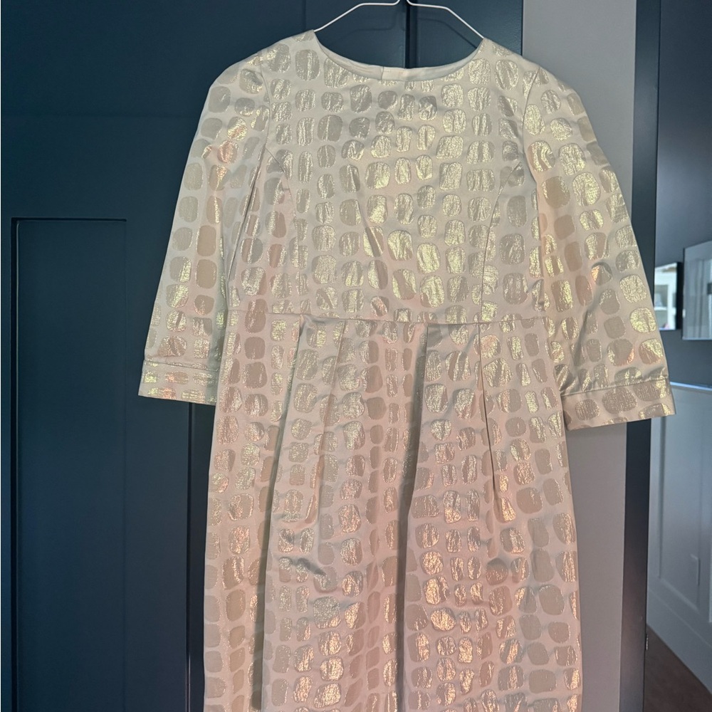 Bonpoint Cream and Gold Formal Kids Dress Size 12